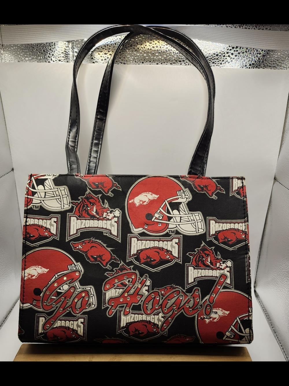 University of Arkansas Razorbacks Football Go Hogs Handbag Purse Womens Multi